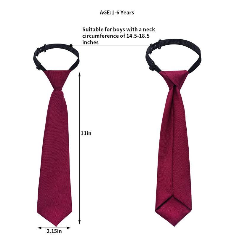 Sucrain 5pcs Boy's Necktie Pre-tied Adjustable Neck Strap Tie for Wedding Graduation School Uniforms - Image 2