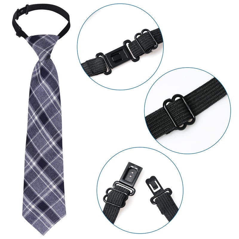 Sucrain 5pcs Boy's Necktie Pre-tied Adjustable Neck Strap Tie for Wedding Graduation School Uniforms - Image 3