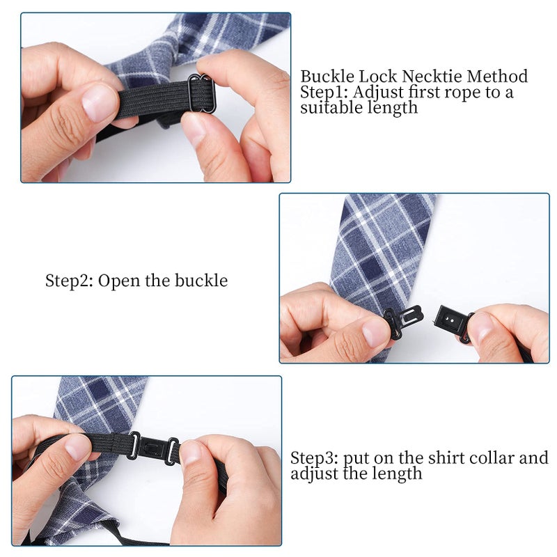 Sucrain 5pcs Boy's Necktie Pre-tied Adjustable Neck Strap Tie for Wedding Graduation School Uniforms - Image 4