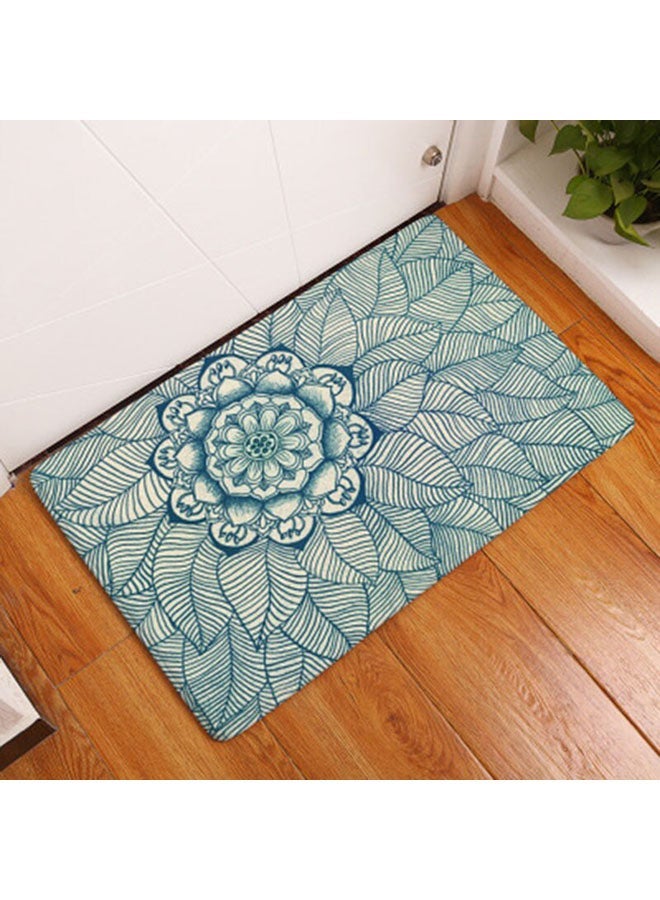 NIBEMINENT Anti-Skid Bathroom Mat Green/White 40 x 60cm