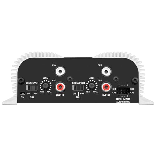 Taramp's مضخم صوت ستيريو متعدد القنوات Taramps TS 400x4 2 أوم أبيض 400 وات RMS، 4 قنوات، نطاق كامل، صوت السيارة رقمي 2 قناة موصولة، تقاطع عالي/منخفض، مع RCA ومدخل مستوى عالٍ تلقائي - Image 4