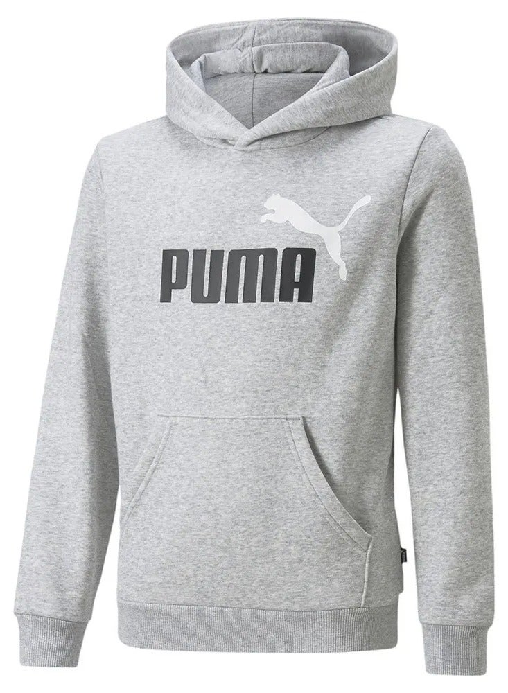 PUMA Ess+ 2 Col Big Logo Hoodie Fl B Gray Ski 