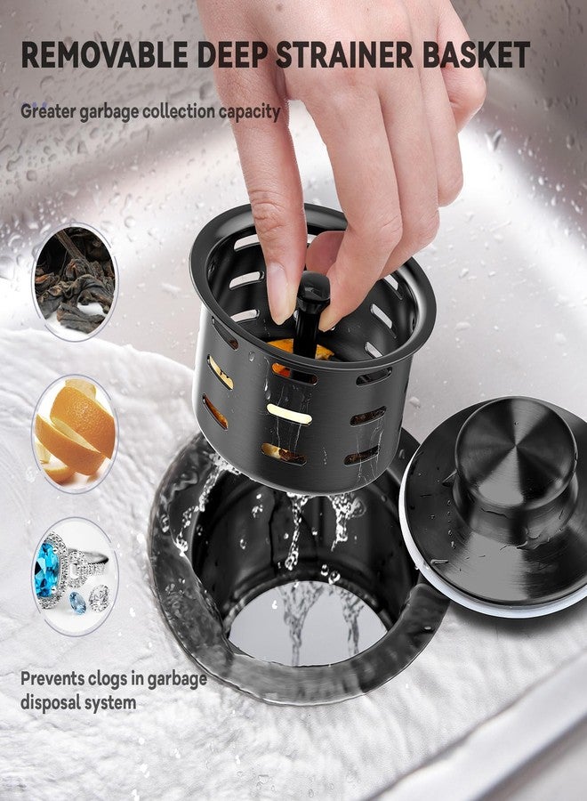 KONE Extended Garbage Disposal Flange with Strainer and Stopper, Deep 304 Stainless Steel Kitchen Sink Flange for 3-1/2 Inch Standard Sink Drain, Convenient for Water Storage and Drainage Black - Image 4