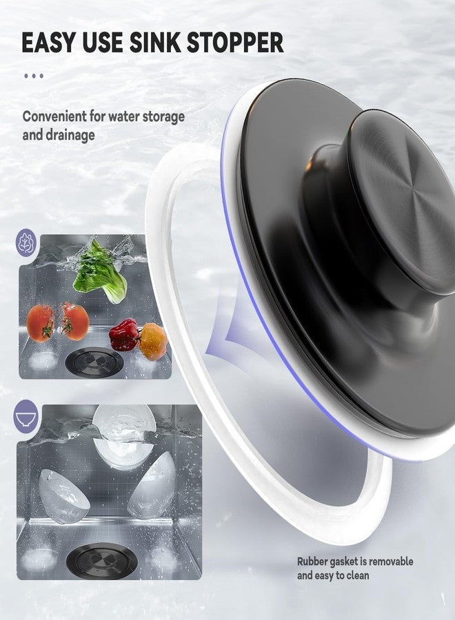 KONE Extended Garbage Disposal Flange with Strainer and Stopper, Deep 304 Stainless Steel Kitchen Sink Flange for 3-1/2 Inch Standard Sink Drain, Convenient for Water Storage and Drainage Black - Image 5