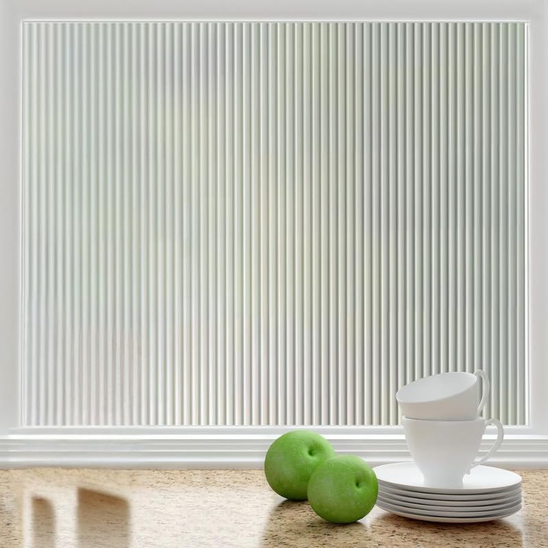 HomeVera Window Privacy Film Tint Glass Film Self Adhesive Glass Film - Fluted |24 X 84 Inchs - Image 1