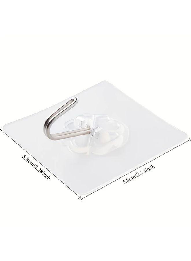 10pcs Clear Adhesive Wall Hooks No Drill Strong Damage Free Hanging For Home Kitchen Bathroom - Image 4