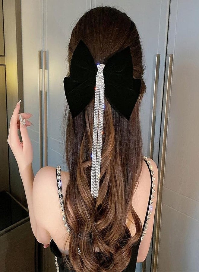 FAMEZA 1 PCS luxurious Hair Bows RHINGSTONE CLIP EVER, Large Hair Bow Clips, Hair Clips Barrettes Hair Accessories for Women Girls |SAME COLOR AS SHOWN - Image 2