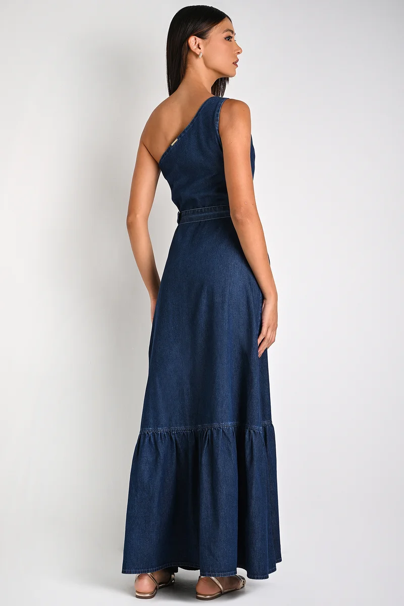 Blue Denim Flowers Dress