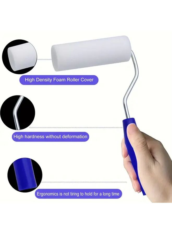 Blue 4 Inch Mini Paint Roller Set With Tray For Home Decor DIY Wall Painting - Image 5