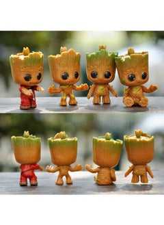 Generic Set of 4 Guardians of the Galaxy Groot Figure Toy, Mini Model Statue Figure Toy, High Quality Cartoon Figure Toy for Collection, Micro Landscape Desktop Decoration  - Image 3