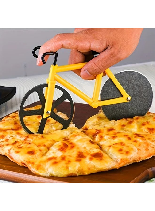 Heavy Duty Blue Pizza Cutter Dual Roller Wheel with Sharp Stainless Steel Blades Non Stick Kitchen Tool For Home Pizzeria Party Use - Image 1