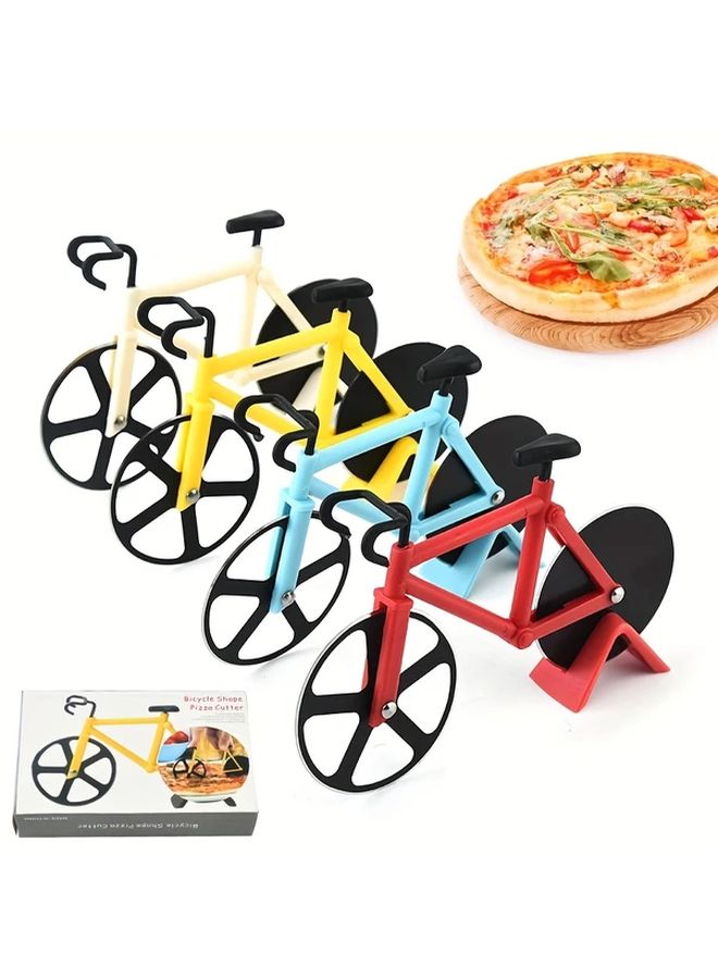 Heavy Duty Blue Pizza Cutter Dual Roller Wheel with Sharp Stainless Steel Blades Non Stick Kitchen Tool For Home Pizzeria Party Use - Image 2