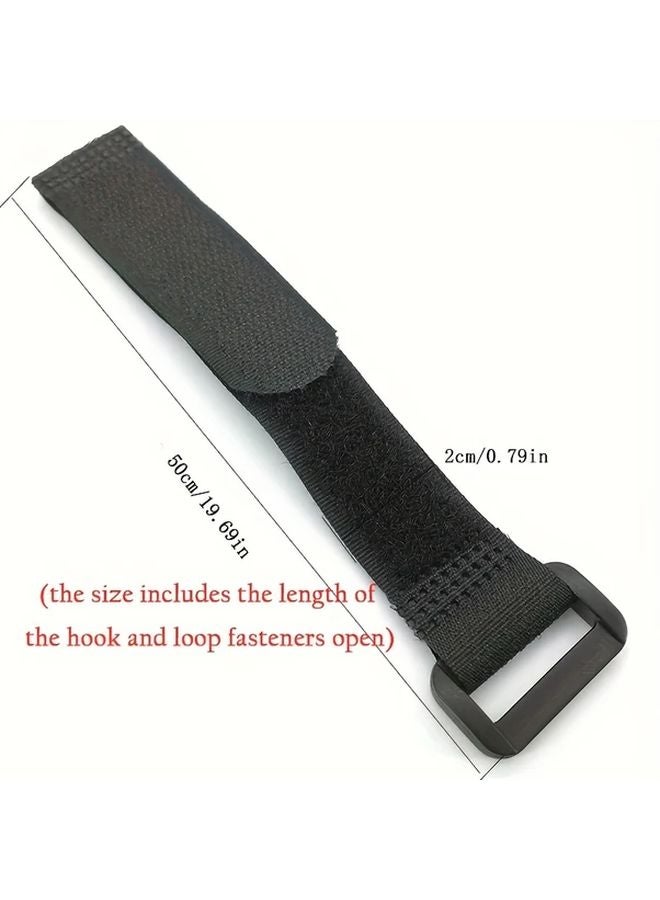 10pcs Black Nylon Hook Loop Straps Reusable Fastening Ties 20x500mm Multi Purpose - Image 3