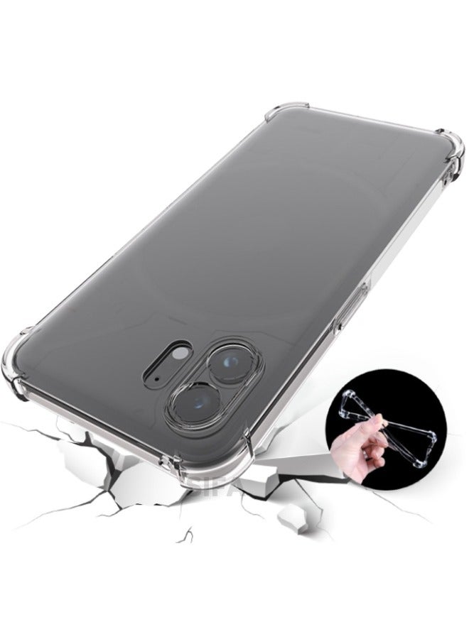 جراب Nothing Phone 2، جراب واقٍ مضاد للسقوط من أربع زوايا، وسادة هوائية رفيعة ومرنة من مادة TPU ممتص للصدمات، غطاء من السيليكون الناعم المطاطي مناسب لهاتف لا شيء (2) 2023 (6.7 بوصة)، شفاف - Image 1