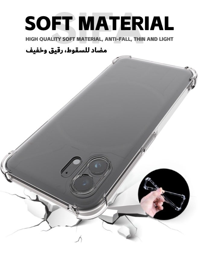 جراب Nothing Phone 2، جراب واقٍ مضاد للسقوط من أربع زوايا، وسادة هوائية رفيعة ومرنة من مادة TPU ممتص للصدمات، غطاء من السيليكون الناعم المطاطي مناسب لهاتف لا شيء (2) 2023 (6.7 بوصة)، شفاف - Image 2