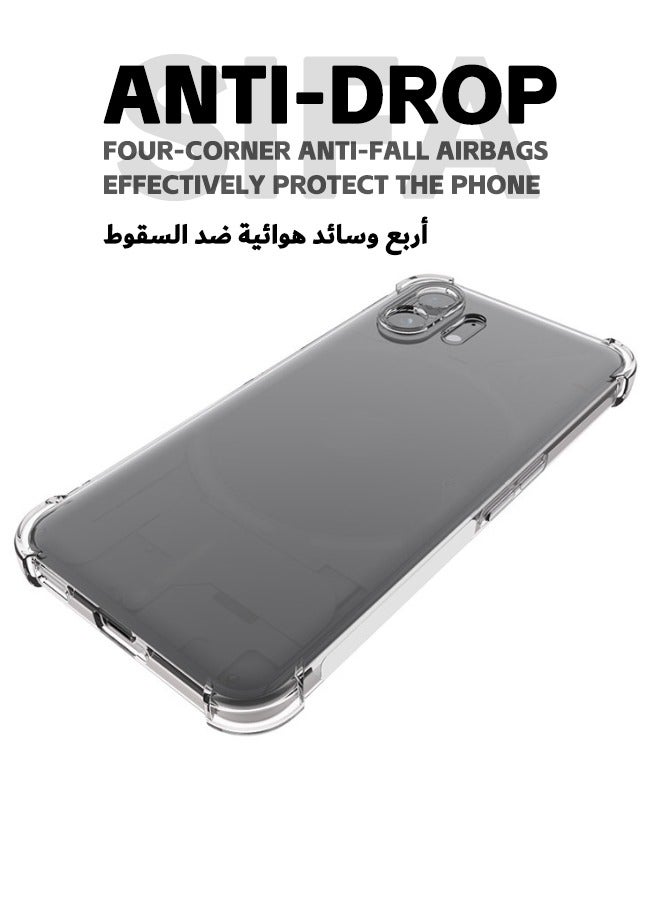 جراب Nothing Phone 2، جراب واقٍ مضاد للسقوط من أربع زوايا، وسادة هوائية رفيعة ومرنة من مادة TPU ممتص للصدمات، غطاء من السيليكون الناعم المطاطي مناسب لهاتف لا شيء (2) 2023 (6.7 بوصة)، شفاف - Image 4