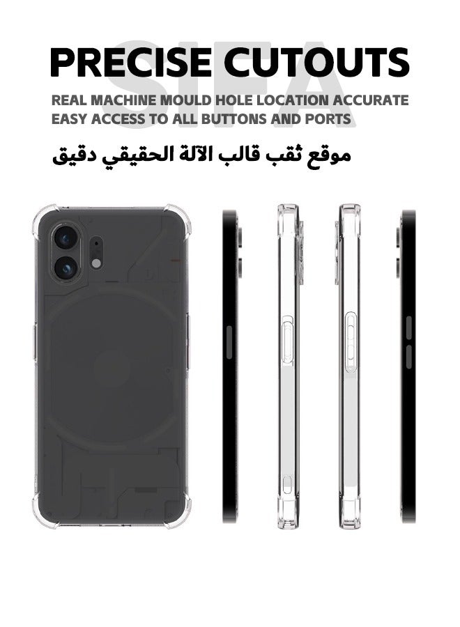 جراب Nothing Phone 2، جراب واقٍ مضاد للسقوط من أربع زوايا، وسادة هوائية رفيعة ومرنة من مادة TPU ممتص للصدمات، غطاء من السيليكون الناعم المطاطي مناسب لهاتف لا شيء (2) 2023 (6.7 بوصة)، شفاف - Image 3