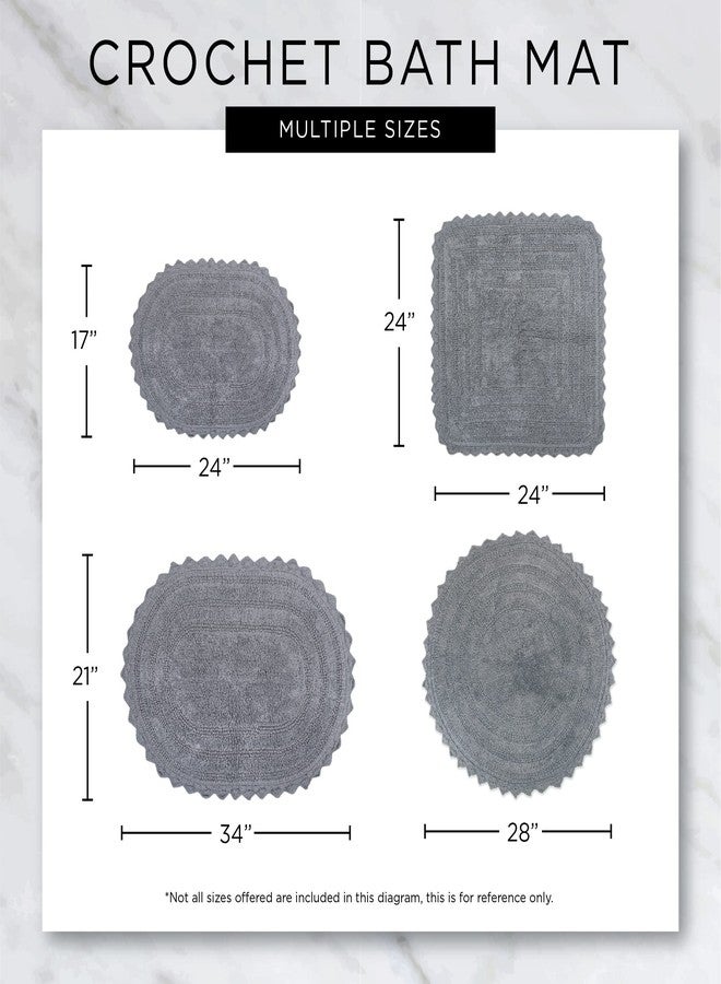 DII Crochet Collection Reversible Bath Mat, Small Oval, 17x24, Dark Green - Image 5