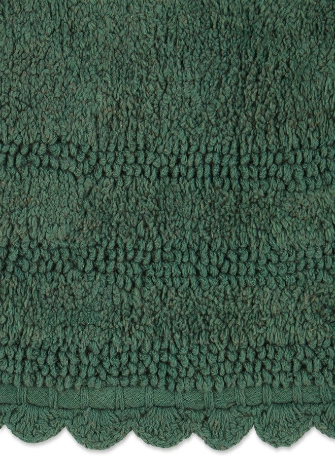 DII Crochet Collection Reversible Bath Mat, Small Oval, 17x24, Dark Green - Image 4