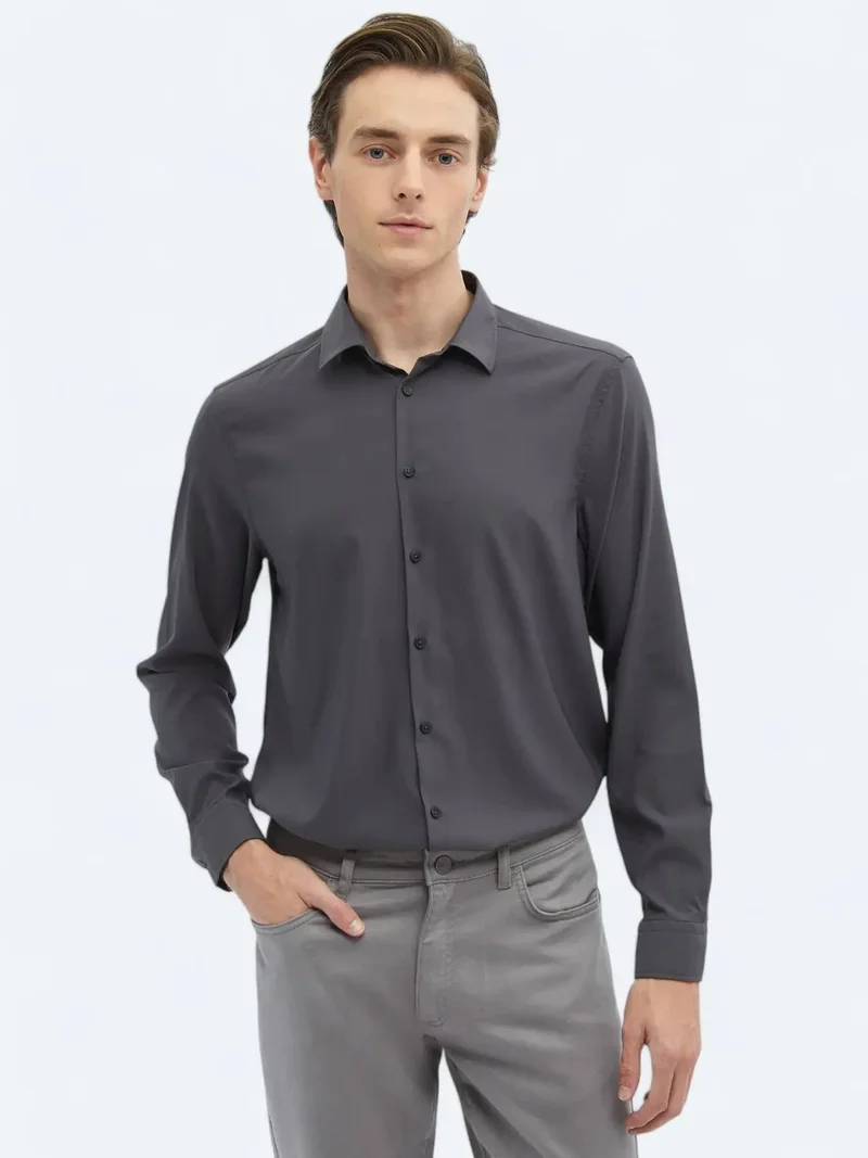 كيب قميص هارد كول سادة بقصة عادية ونسيج كاجوال