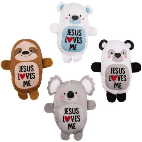Fun Express Jesus Loves Me Plush Animal Assortment Soft Bean Bag Plush Toys for Kids Church Giveaways Sunday Schools Special Occasions Adorable Animal Figures Perfect for Teaching 50 Pieces - Image 1