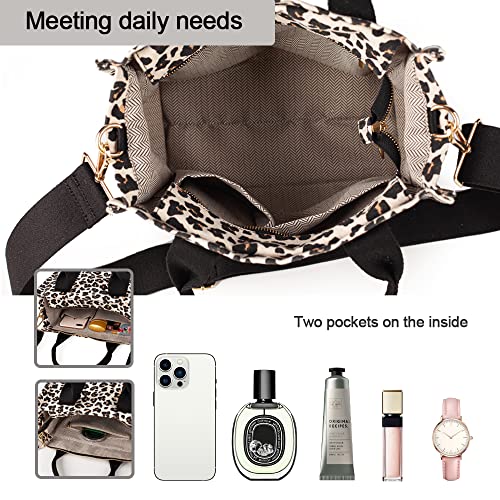 MEEJUNE Canvas Tote Bag for Women - Top Handle & Crossbody, Zipper Closure, Trendy Shoulder Bag with Adjustable Strap - Image 3
