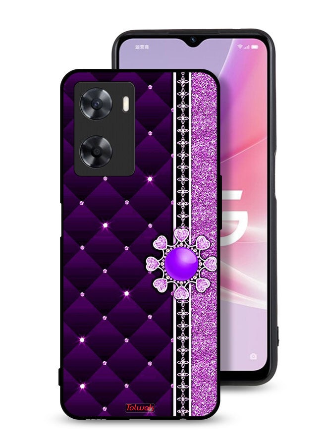 Tolwak Oppo A77 4G Protective Case Cover Glitter Hearts - Image 1