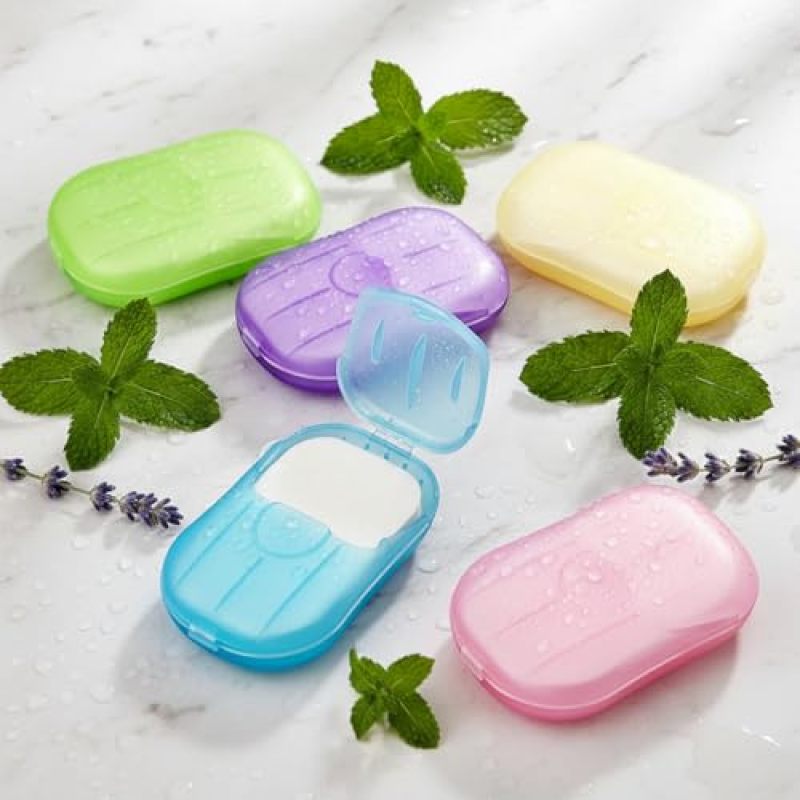 Colorful Soap Paper Portable Set 500 Sheets Across 5 Boxes - Compact Design for Travel-Friendly Carry - Scented Hand Soap Tablets for Camping Hiking School - Image 2