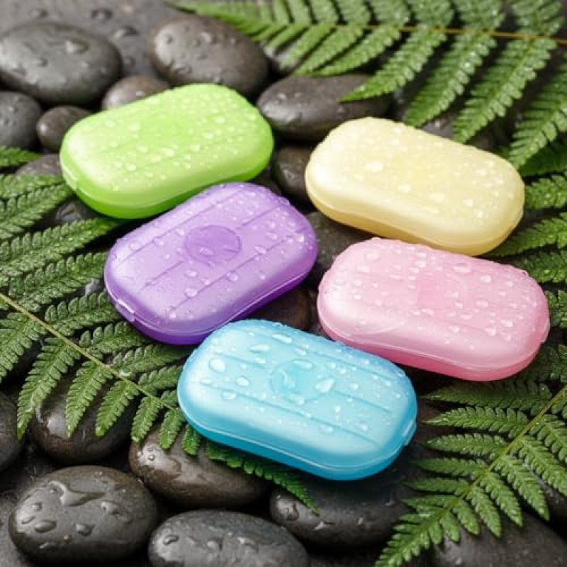 Colorful Soap Paper Portable Set 500 Sheets Across 5 Boxes - Compact Design for Travel-Friendly Carry - Scented Hand Soap Tablets for Camping Hiking School - Image 3