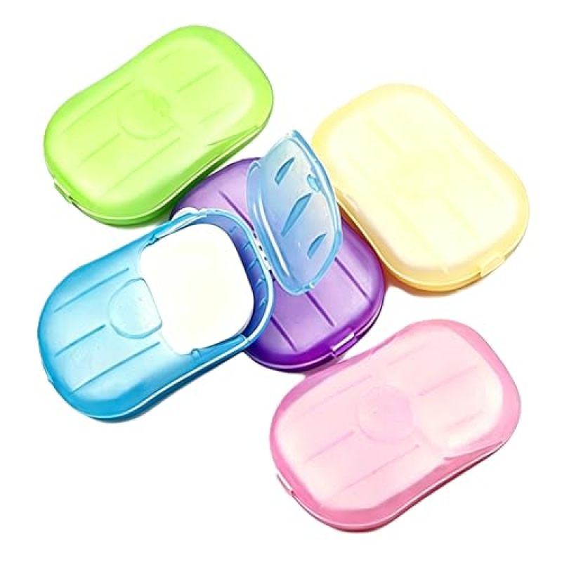 Colorful Soap Paper Portable Set 500 Sheets Across 5 Boxes - Compact Design for Travel-Friendly Carry - Scented Hand Soap Tablets for Camping Hiking School - Image 1
