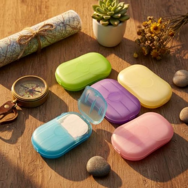 Colorful Soap Paper Portable Set 500 Sheets Across 5 Boxes - Compact Design for Travel-Friendly Carry - Scented Hand Soap Tablets for Camping Hiking School - Image 4