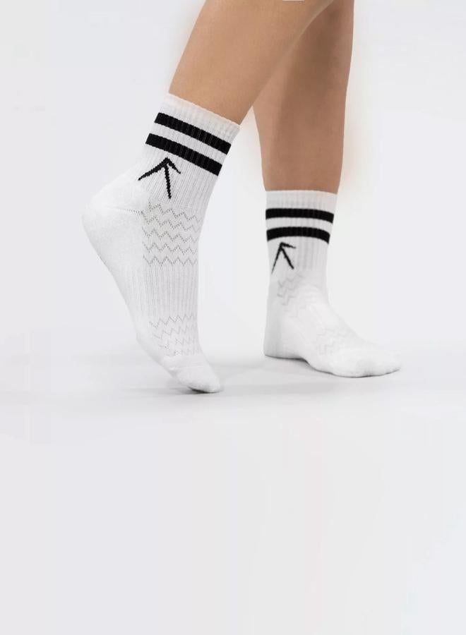 Wizard Pack of 3 - White Stripes Short Crew Cotton Socks - Image 3
