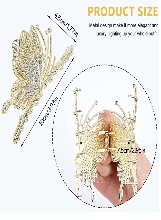 RHOSYN HAIR ACCESSORIES Elegant Butterfly Hair Clip Flying Metal Hair Claw Clutchers Non Slip Jaw Clamps Styling Hair Accessories For Women's And Girls, Golden (Pack-1) - Image 4
