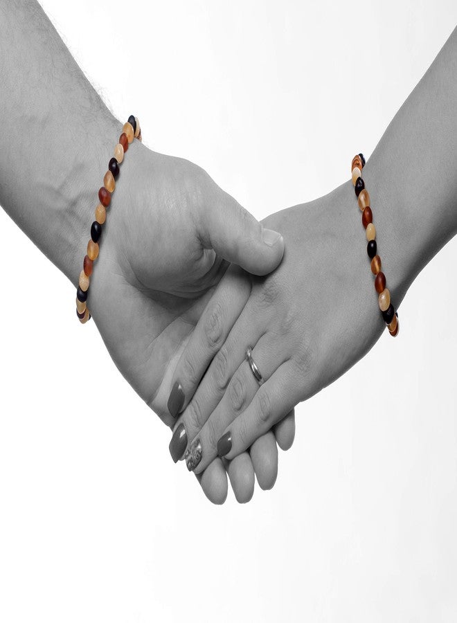 AMBERAGE Natural Baltic Amber Bracelet for Adults (Women/Men) - Hand made From Raw-Unpolished/Certified Baltic Amber Beads(6 Colors) (8, Raw-Unpolished Multi) - Image 4