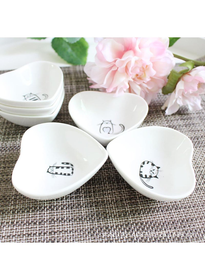 Sweet seven Charming Cat Ceramic Dish Set (6-Pack) for Sauces, Seasonings, Sushi Dipping, Appetizers & More - Adorable Serving Plates for Kitchen and Home Use - Image 4