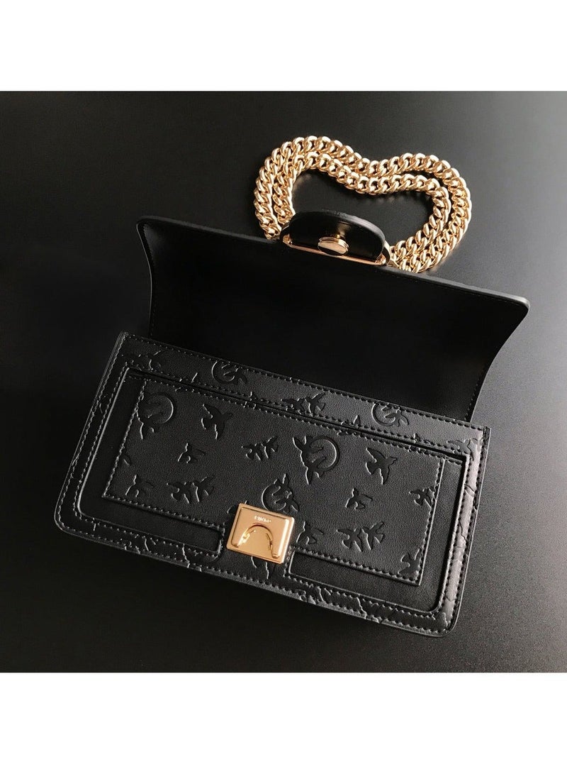 Pinko Solid Color Embossed Crossbody Shoulder Bag 21*11*7cm - Image 4