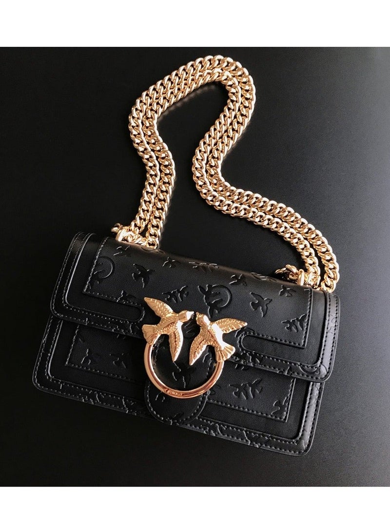 Pinko Solid Color Embossed Crossbody Shoulder Bag 21*11*7cm - Image 1