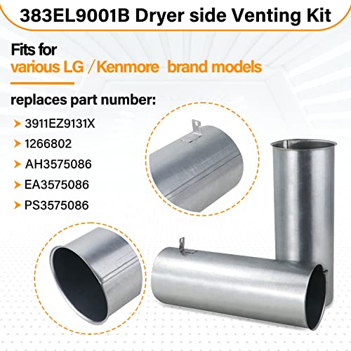Feikeer Upgraded 383EEL9001B Dryer Venting Kit Assembly Compatible with LG Kenmore Sears, Replaces 3911EZ9131X 1266802 AH3575086 EA3575086, AP4438852, PS2438605, EAP2438605, Adjustable - Image 4