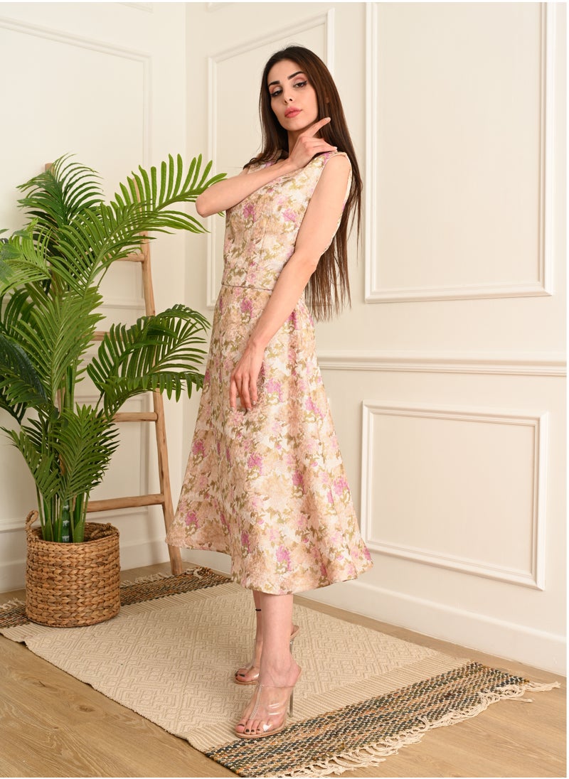 FULL JOY - Elegant dress decorated with a belt on the waist - Image 1