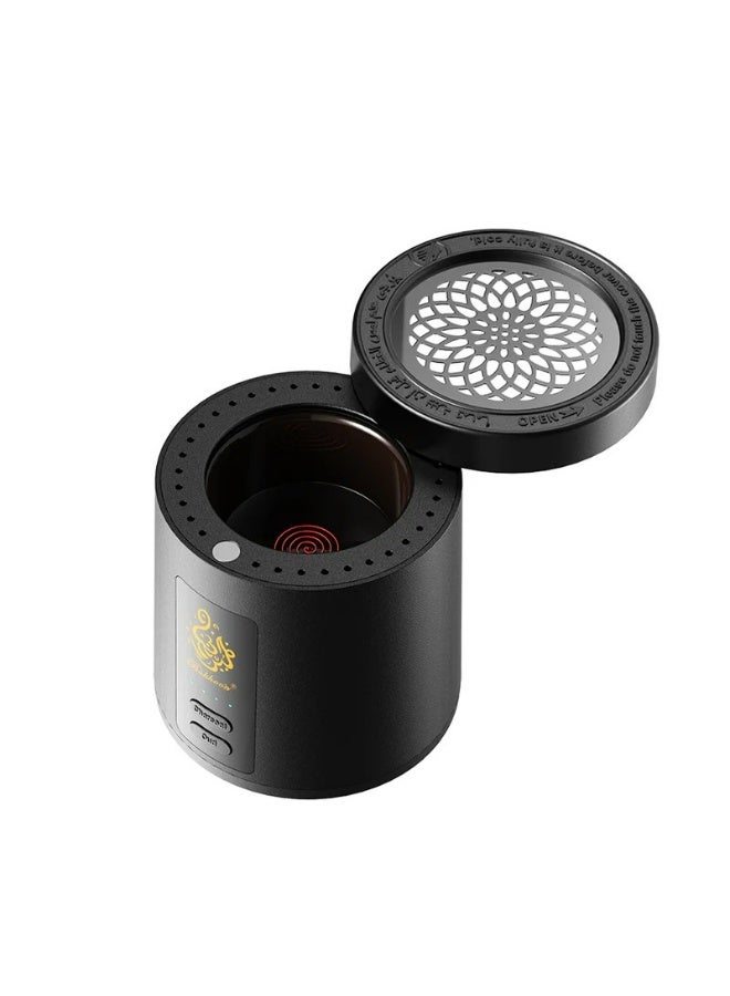 2-in-1 Electric Bakhoor Burner B39 – Portable Oud & Incense Burner with Charcoal Mode, Built-in Fan, Battery Indicator, Flameless Mabkhara for Home, Office, Travel - Image 1