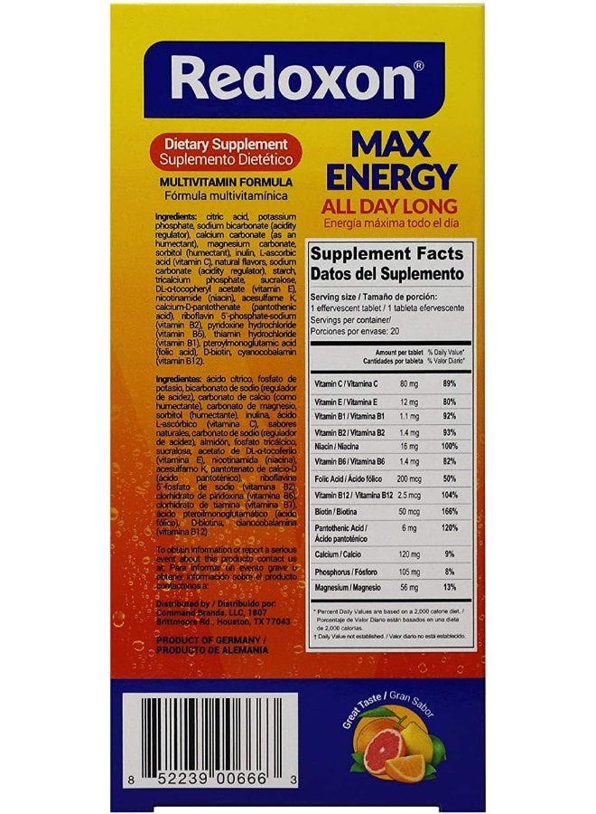 Redoxon Max Energy Citrus Flavor Effervescent Tablets for Adults - Image 2