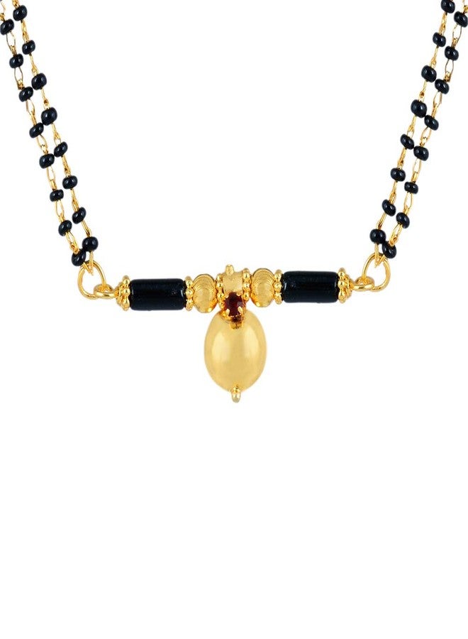 Superstore18 Memoir Gold plated Ruby Red CZ studded Black Single wati Mangalsutra for Women (SST1217MSSV) Gold plated Ruby Red CZ studded Black Single wati Mangalsutra for Women - Image 1