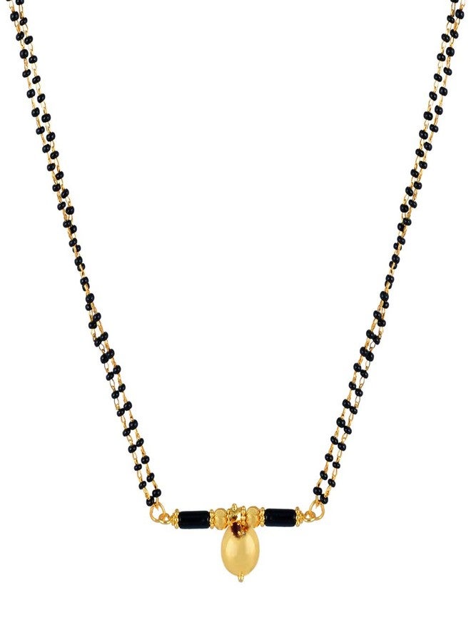 Superstore18 Memoir Gold plated Ruby Red CZ studded Black Single wati Mangalsutra for Women (SST1217MSSV) Gold plated Ruby Red CZ studded Black Single wati Mangalsutra for Women - Image 3