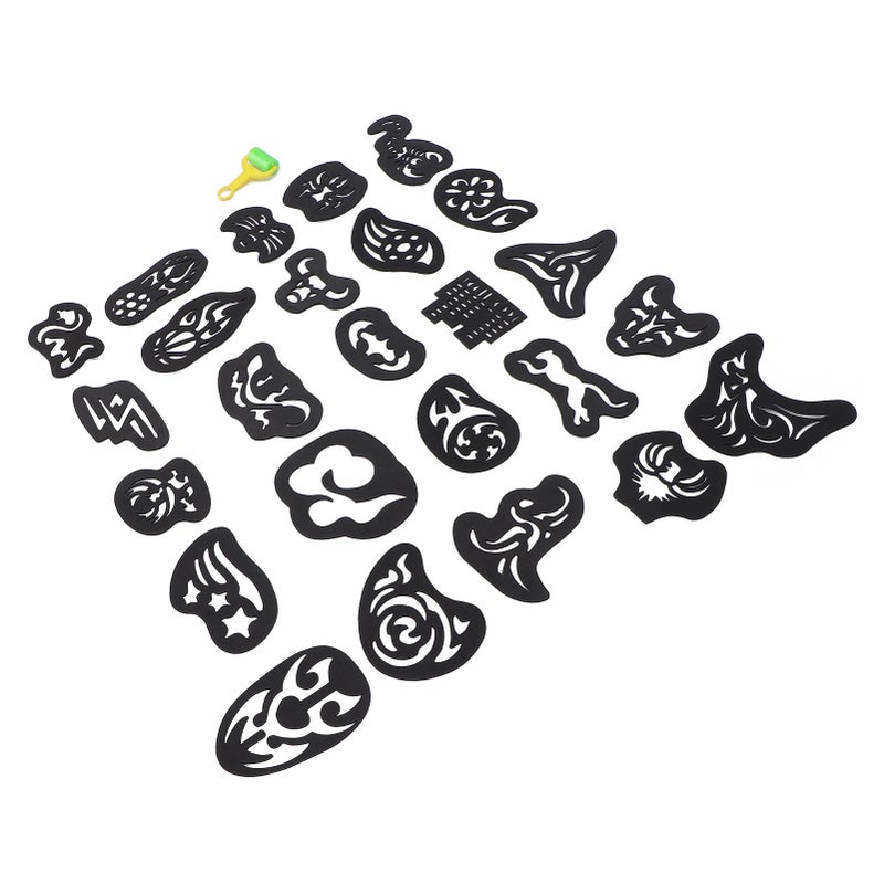 25pcs Tattoo Stencils Hair Tattoo Template Hair Coloring Shaping Mold Tool for Barber - Image 5