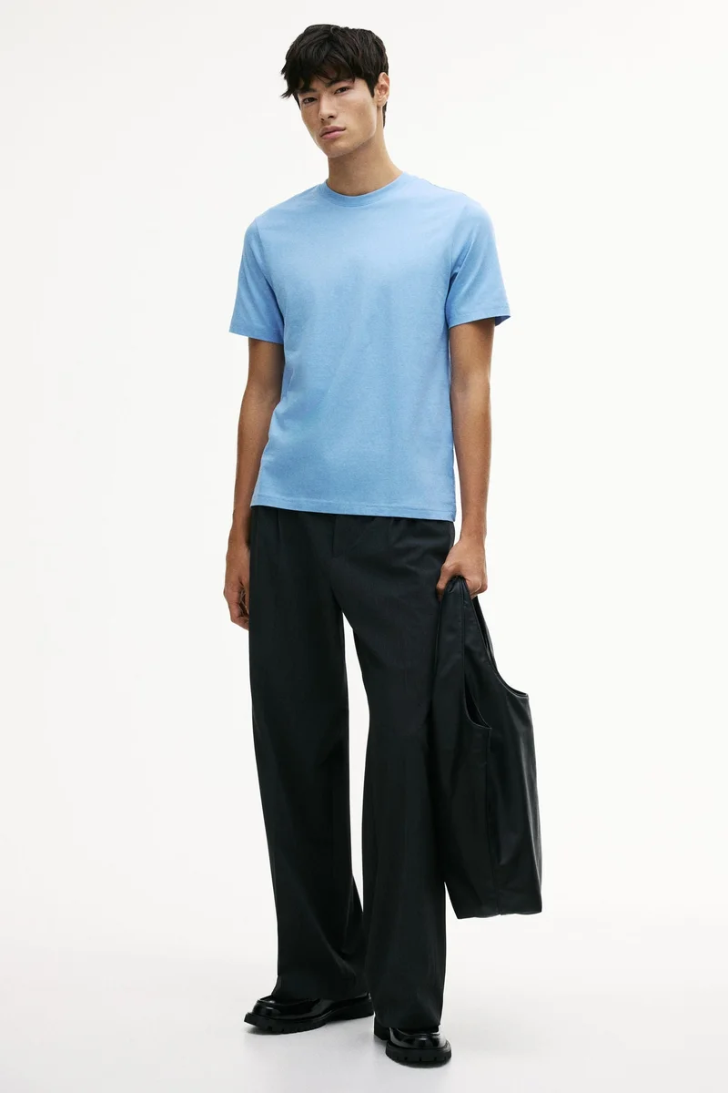 اتش اند ام تي-شيرت من القطن بقصة عادية