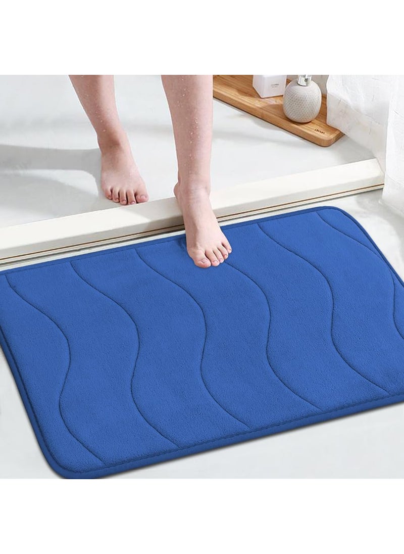 Flamingo P Flamingo P Memory Foam Bathroom Mat Non Slip Bath Mats Shower Rug Super Absorbent Carpet 24x17Royal Blue 