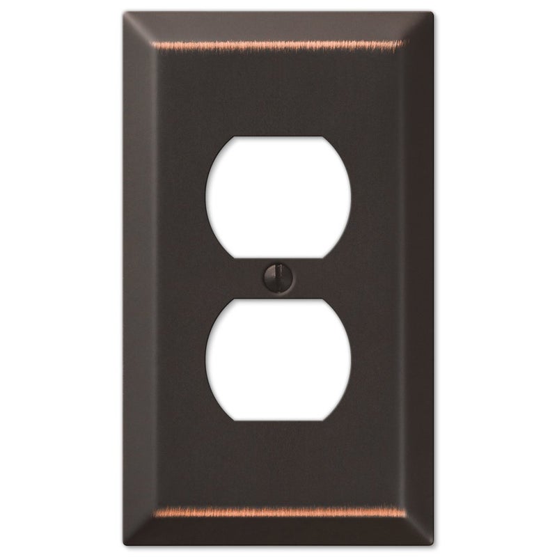 Amerelle 163DDB Century Wallplate, 1 Duplex, Steel, Aged Bronze, 1-Pack - Image 1
