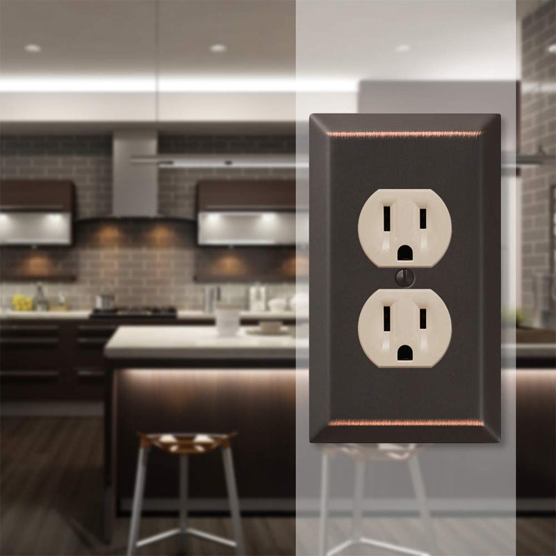 Amerelle 163DDB Century Wallplate, 1 Duplex, Steel, Aged Bronze, 1-Pack - Image 2