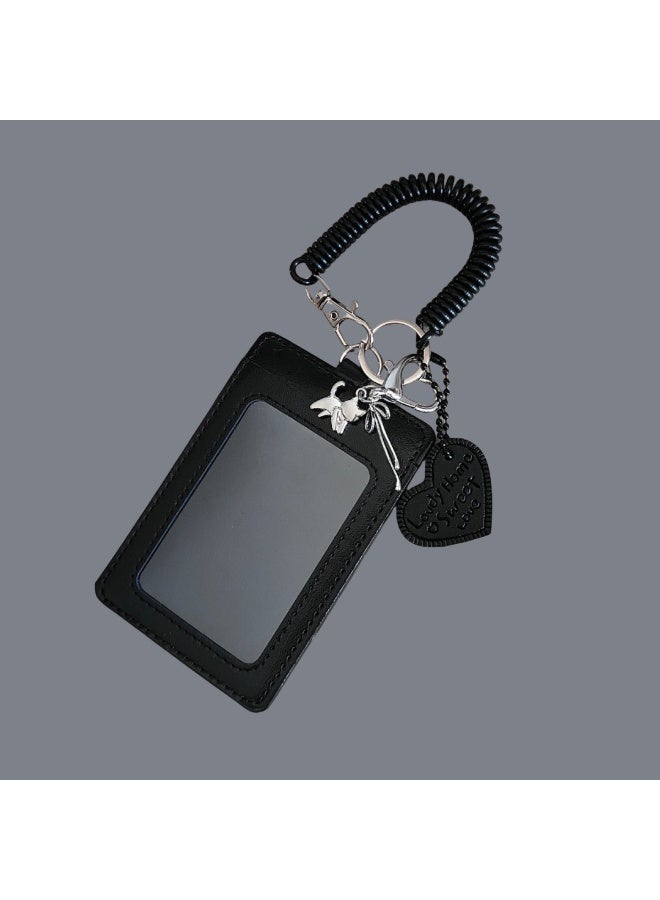 NIBEMINENT 1 - Piece Kitten Butterfly Kpop Photo Card Holder Pendant Key Chain ID Badge Holder ID Card Holder Photo Card Protector for School ID Office ID Access Card for Women Girls - Image 1