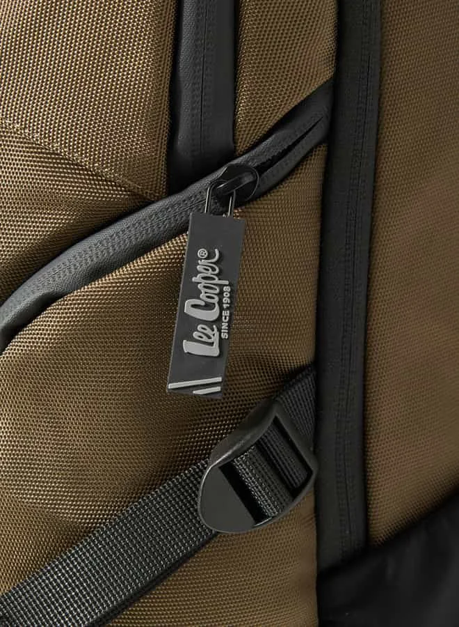 Lee Cooper Men Textured Backpack with Adjustable Shoulder Straps and Zip Closure - 47x32x7 cm